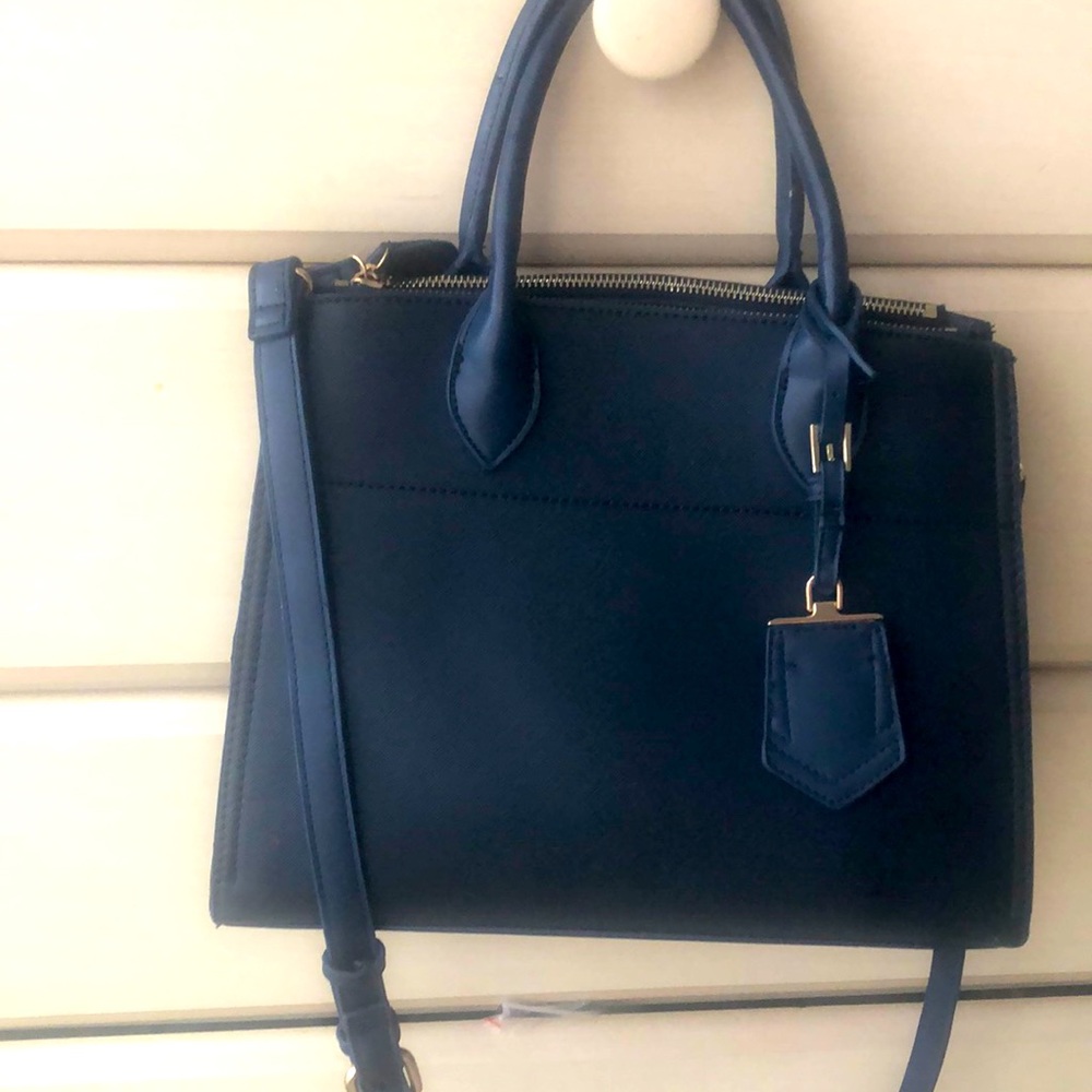 Tote purse deep blue